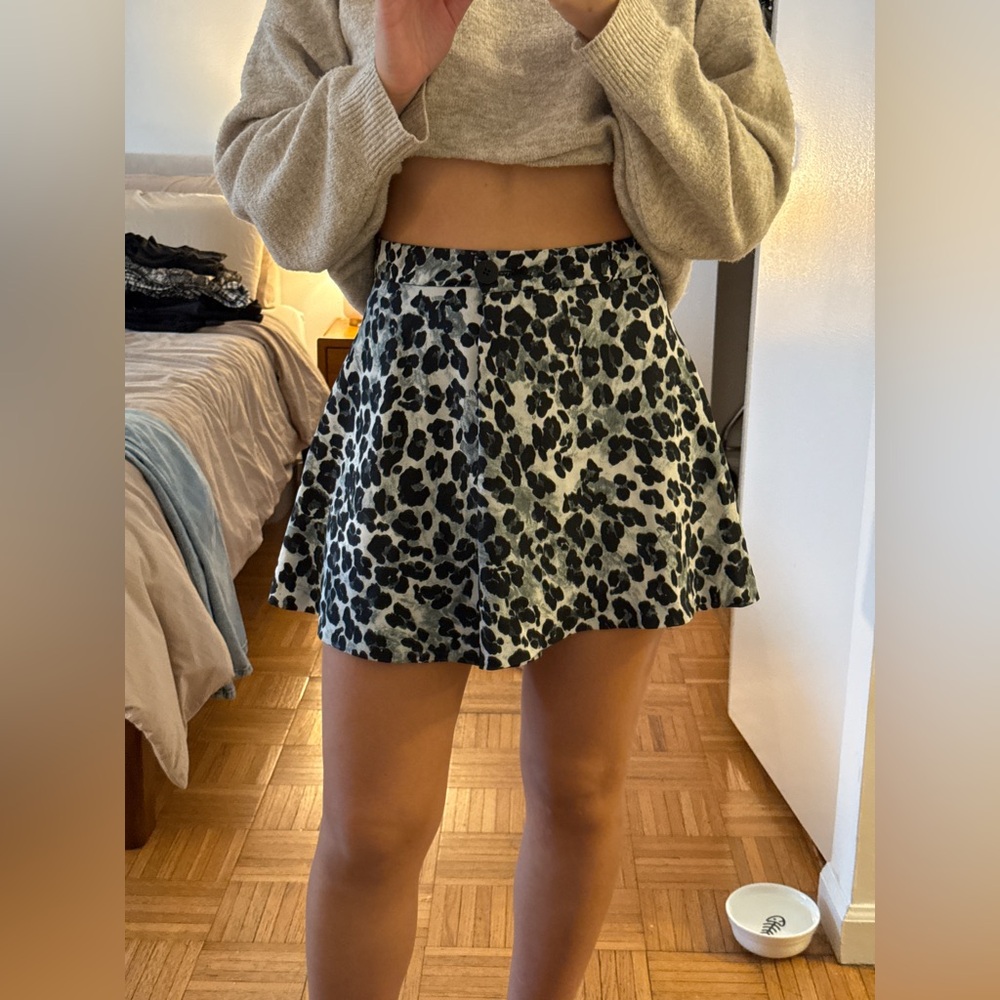Leopard Print Mini Short (appears as skirt)